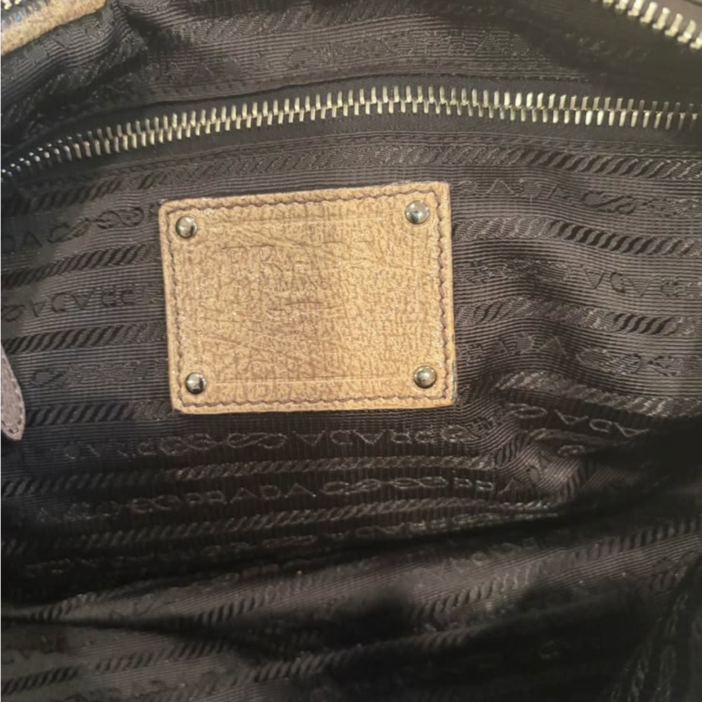 Prada Women's Tan “fumo” Metallic Leather Satchel/handbag/shoulder bag - Picture 8 of 10